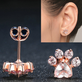 Rose Quartz Paw Earring
