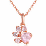 Rose Quartz Paw Necklace