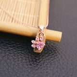 Rose Quartz Paw Necklace